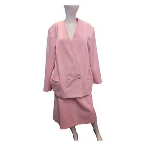 Sherbert Vintage 80's Pink Skirt Suit Womens Plus Size 20